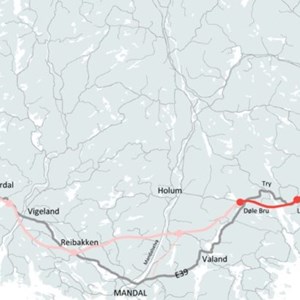 Nye Veiers forslag til reguleringsplaner for E39 Kristiansand Vest – Mandal Øst