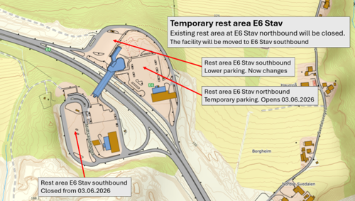 Fig. 1 Map of E6 Stav north- and southbound.png