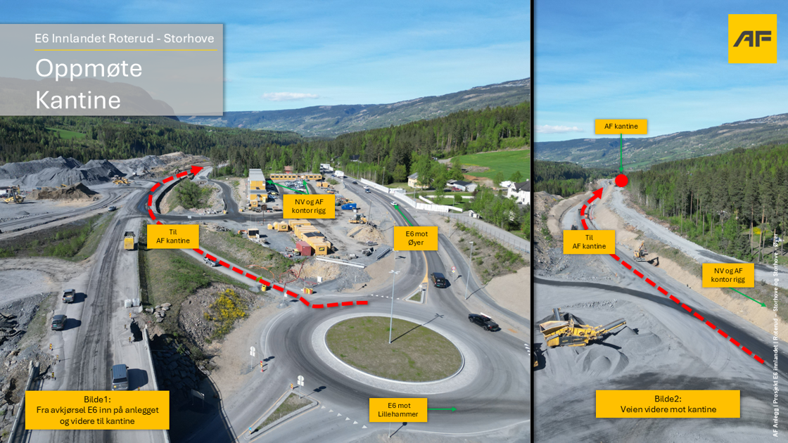 Adkomsttvei inn til oppmøtested